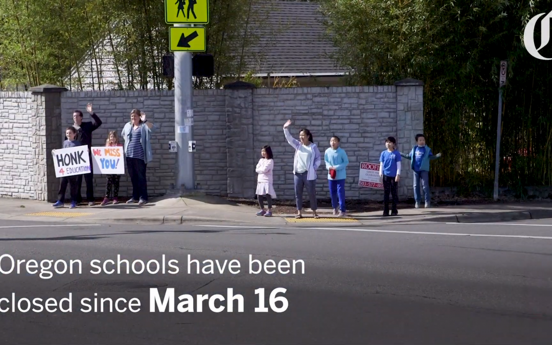 Elmonica Teachers Keep in Touch with Kids with Drive By Parade in Beaverton